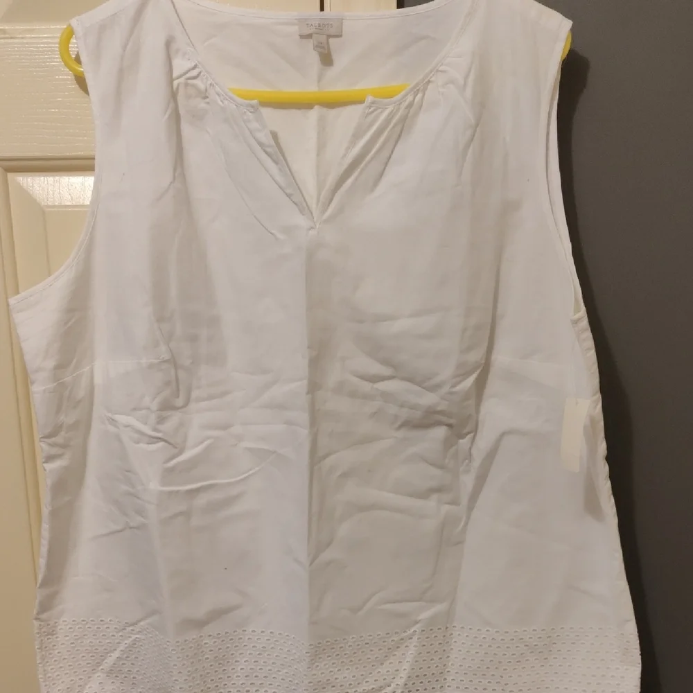 Talbots White Sleeveless Blouse - Picture 1 of 4